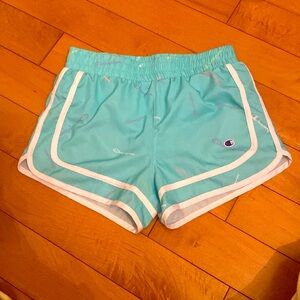Champion lined shorts, teal summer shorts, cute comfortable, medium/small